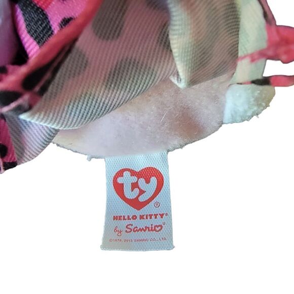 Sanrio Hello Kitty Pink Glasses 6 Inch Plush TY 2012 Beanie Babies - Picture 6 of 6